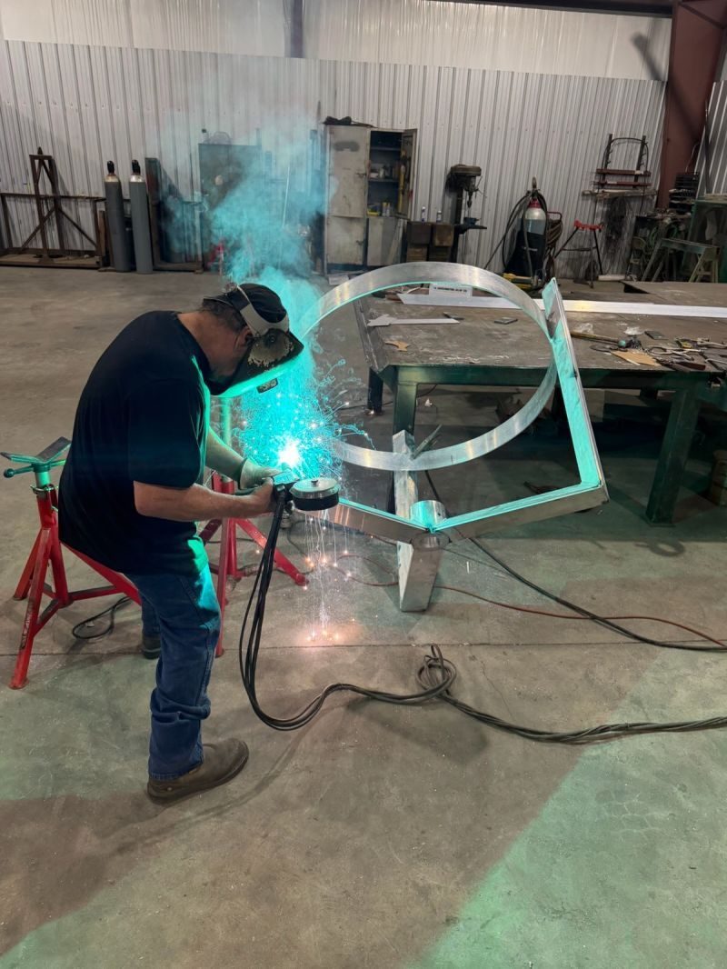 PH welder fabricating a steel frame