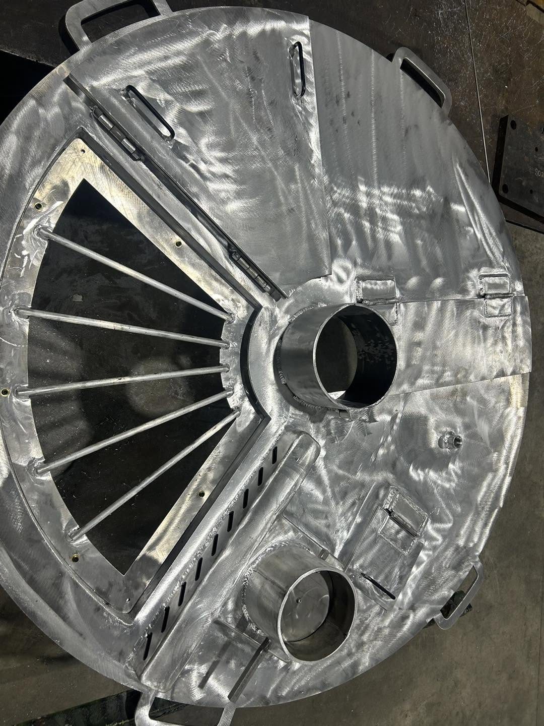 Large custom-fabricated circular assembly